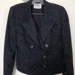 Pleated floral vintage suit